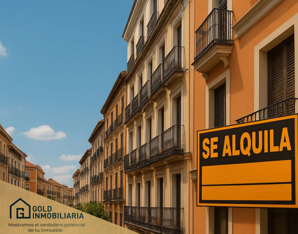 Vista de un barrio de Madrid con casas en alquiler mientras el alquiler en Madrid en alza impulsa la demanda